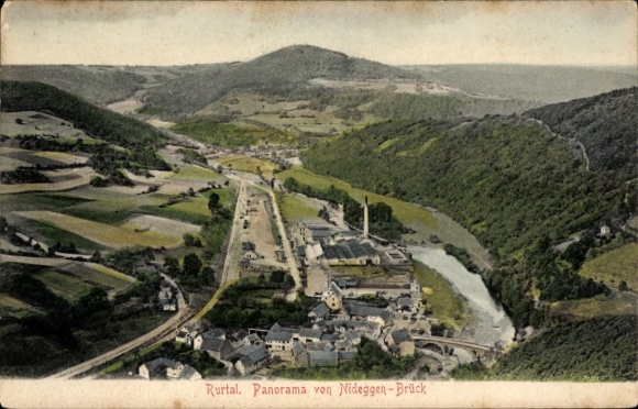 Ak Brück Nideggen in der Eifel, Panorama, Rurtal