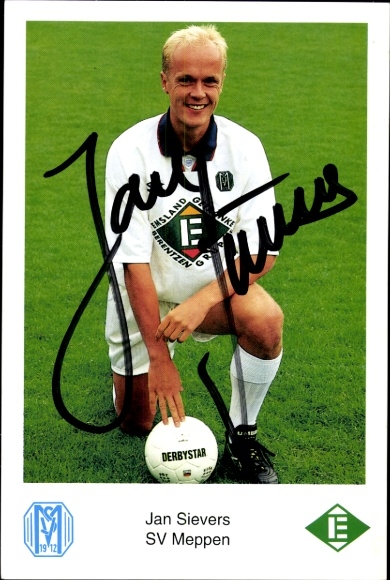 Autogrammkarte Fußballer Jan Sievers, SV Meppen, Autogramm