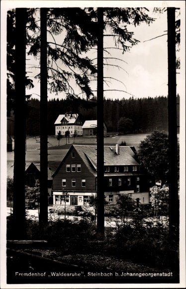 PC Steinbach Johanngeorgenstadt in the Ore Mountains, Fremdenhof &quot;Waldesruhe&quot; owner G. Kirstein