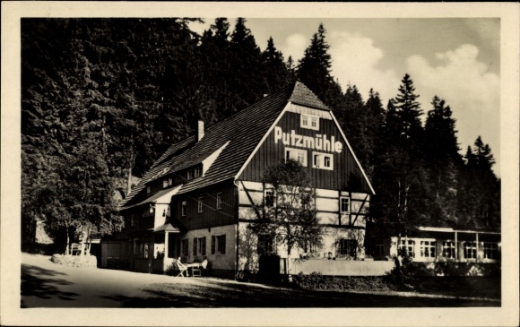 Postcard Oberpöbel Dippoldiswalde Sachsen, Gaststätte Fremdenhof Putzmühle