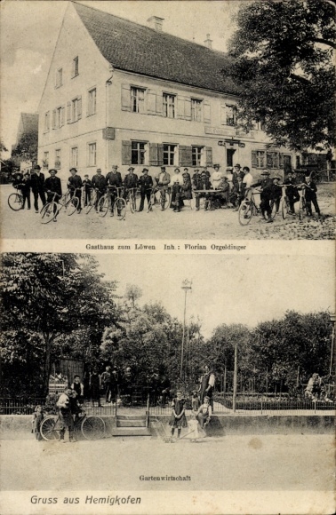 Ak Hemigkofen Kressbronn am Bodensee, Gasthaus zum Löwen, Gartenwirtschaft