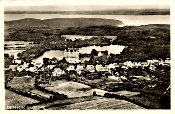 Picture PC Glücksburg on the Baltic Sea, landscape with castle, lake landscape, Baltic Sea resort