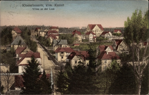 Ak Bad Klosterlausnitz, Blick auf die Villen an der Lust, Teilansicht 