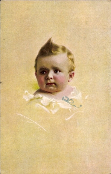 PC Dippoldiswalde in the Ore Mountains, baby with blue ribbon in her hair