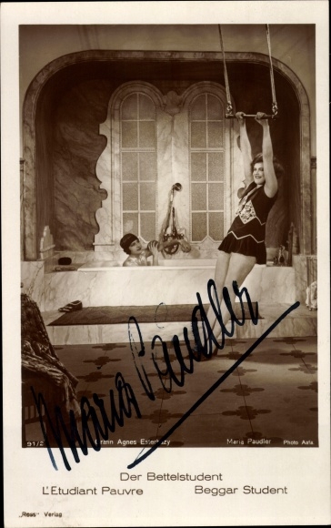 Ak Schauspielerin Maria Paudler, Der Bettelstudent, Autogramm