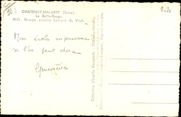 Postcard Châtenay Malabry Hauts de Seine, La Butte Rouge, Leonard de Vinci School Group