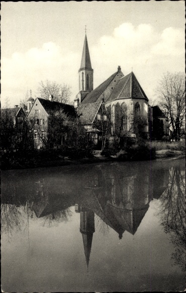 Ak Telgte in Westfalen, Emsmotiv, kerk