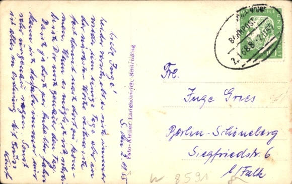 Postcard Schirnding in Upper Franconia, partial view, panorama