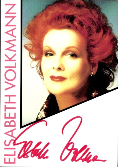 Postcard actress Elisabeth Volkmann, portrait, autograph