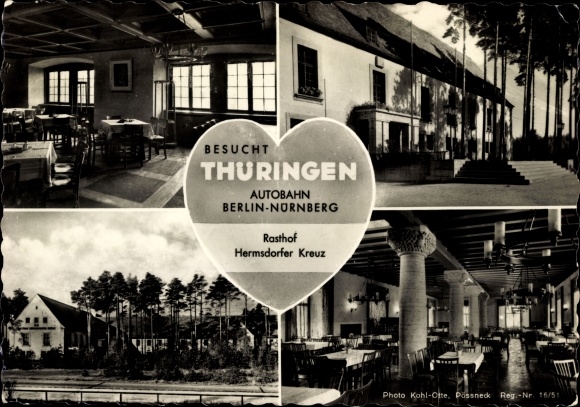 PC Hermsdorf in Thuringia, Rasthof Hermsdorfer Kreuz, outside and inside view