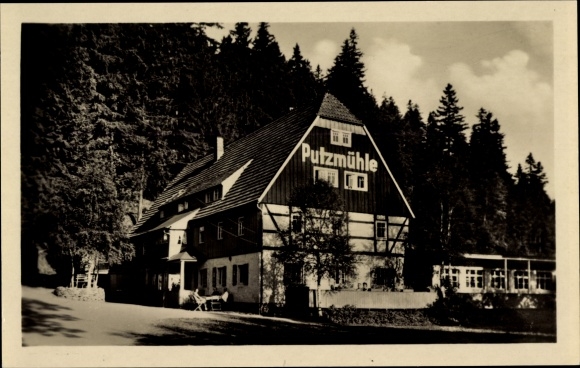 Postcard Oberpöbel Dippoldiswalde Sachsen, Gaststätte Fremdenhof Putzmühle