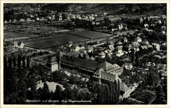 Postcard Bensheim on the Bergstraße Hessen, aerial photograph, barracks