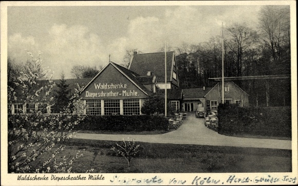 Postcard Diepeschrath Bergisch Gladbach North Rhine Westphalia, Waldschenke Diepeschrather Mühle