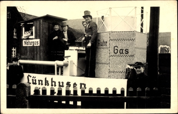 Photo Postcard Olfen in Westphalia, carnival, Lünkhusen, natural gas, Ruhr gas
