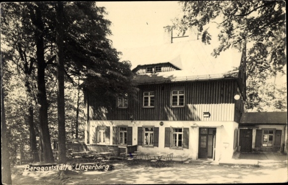 Postcard Neustadt in Saxony, mountain restaurant Ungerberg, owner Fritz Thomas
