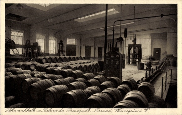 Postcard Wernesgrün Steinberg in Vogtland, Schwankhalle and picking factory of the Grenzquell brewery