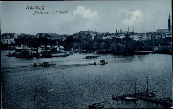 10 Ak, Hamburg, various views of the Alsterlust