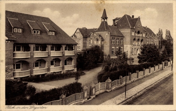 Postcard Apolda in Thuringia, view into the Wergarten, nursing home of the Inner Mission, Carolinenheim