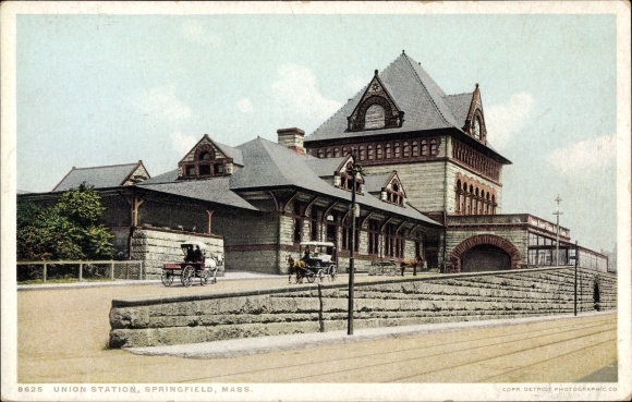 Postcard Springfield Massachusetts USA, Union Station