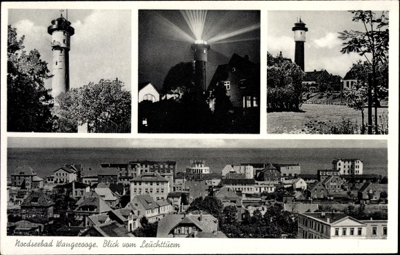 Postcard Nordseebad Wangerooge, View from the lighthouse, Views from the lighthouse