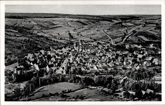 Postcard Röttingen an der Tauber Lower Franconia, aerial photograph