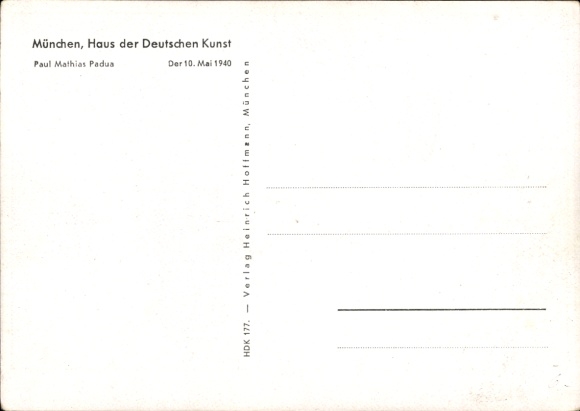 Artist Postcard Padua, Paul Mathias, May 10, 1940, HDK 119