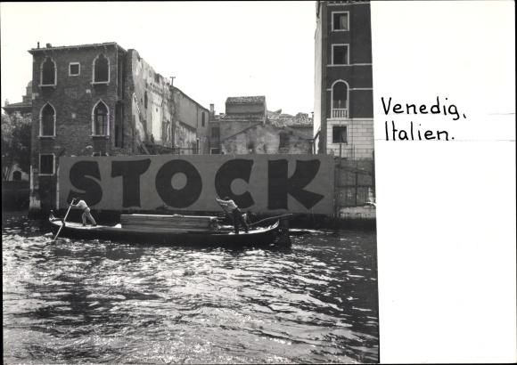 foto Venezia Venetië Veneto, gondeliers, aak, bouwplaats, belettering vloer