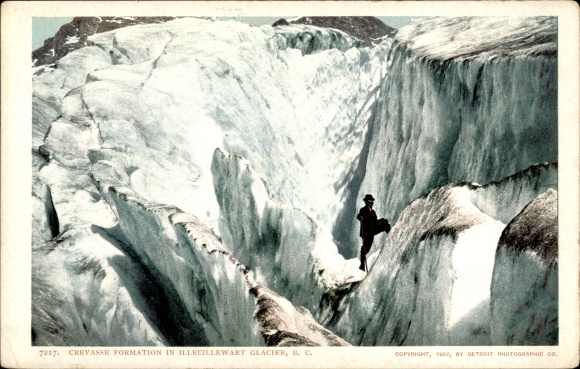 Ak British Columbia Kanada, Illecillewaet-Gletscher, Gletscherspaltenformation