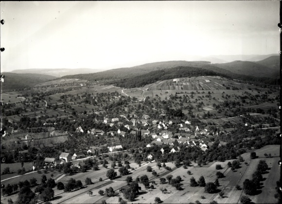Postcard Wollbach Kandern in the Black Forest Baden, view of taken by Luftverkehr Strähle