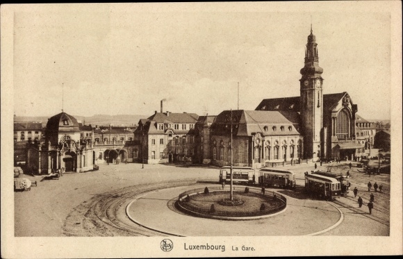 KP Luxemburg Luksemburg, dworzec kolejowy, tramwaj