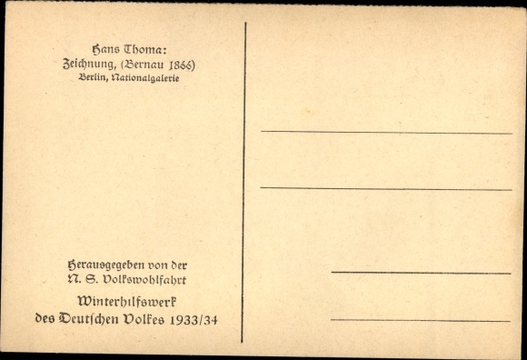 Artist Postcard Thoma Hans, drawing, painted in Bernau 1866