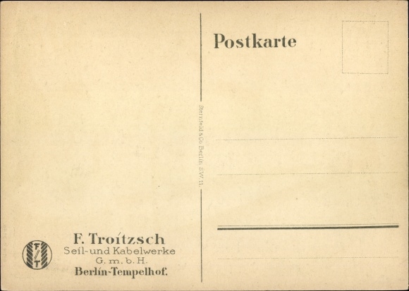 Artist PC Lüdke, E., Berlin Tempelhof, rope and cable works F. Troitzsch, derrick