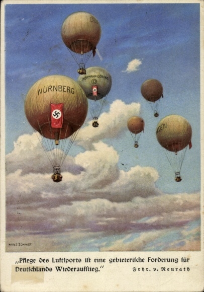 Künstler Ak Schmidt, Hans, Ballons, Pflege des Luftsports für Deutschlands Wiederaufstieg, NSFK