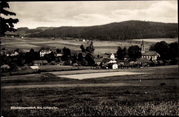 Ak Dürrhennersdorf in Oberlausitz, lokaal panorama