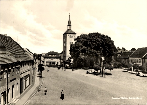 Ak Jessen an der Elster, Leninplatz, kerktoren