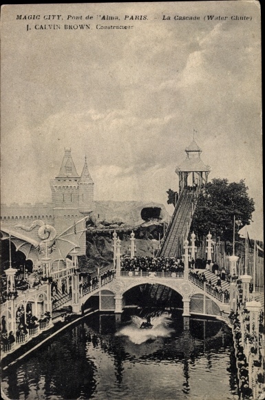 Postcard Paris, La Cascade, Magic City, Waterslide