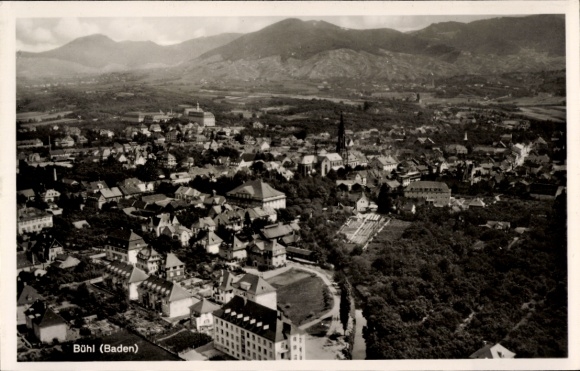 Postcard Bühl in Baden Schwarzwald, aerial photograph
