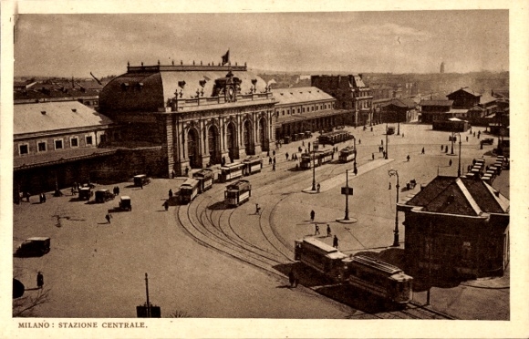 Postcard Milano Milan Lombardia, Central Station