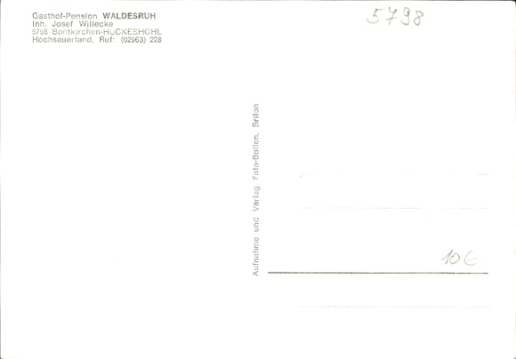 Postcard Bontkirchen Brilon im Sauerland, Huckeshohl, Haus Waldesruh, dining room, panorama