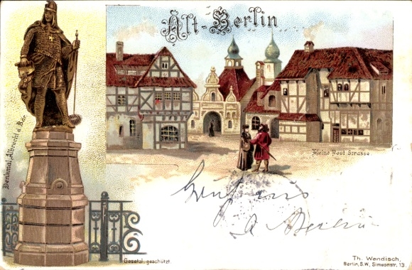 Chromo-Litho Berlin, Trade Exhibition 1896, Margrave Albrecht the Bear, Kleine Post Straße