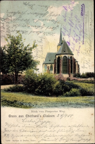Ak Eberhards Clausen Eberhardsklausen Klausen in der Eifel, Kirche vom Piesporter Weg aus