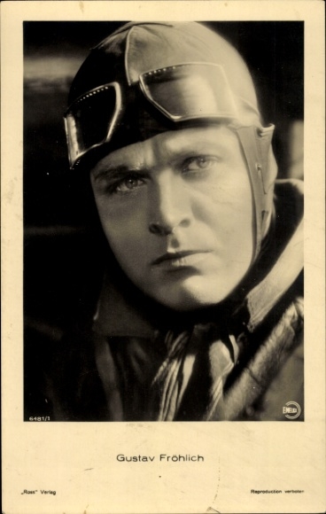 Ak Schauspieler Gustav Fröhlich, Portrait, Fliegermütze
