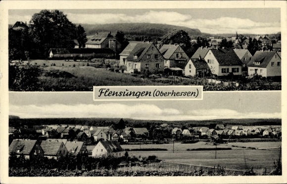 Postcard Flensungen Mücke in Hesse, total view
