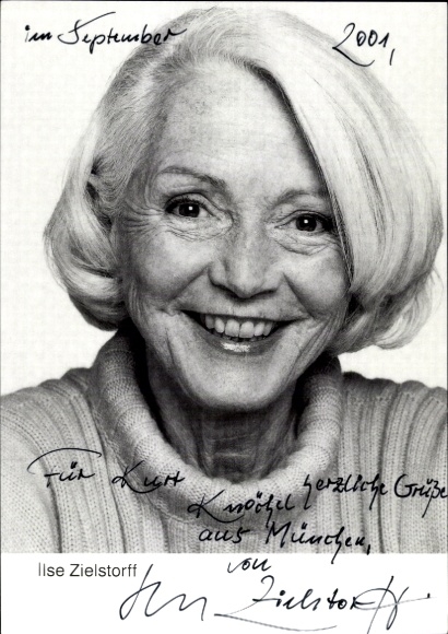 Postcard actress Ilse Zielstorff, portrait, autograph