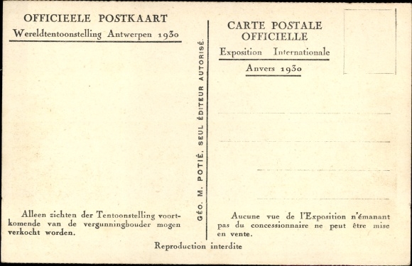 Postcard Antwerp Anvers Flandern, World Exhibition, Weltausstellung 1930, Le Palais du Congo