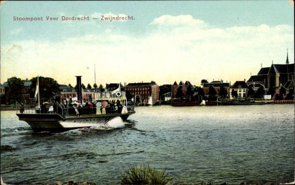 Postcard Zwijndrecht South Holland Netherlands, Steampont Veer Dordrecht