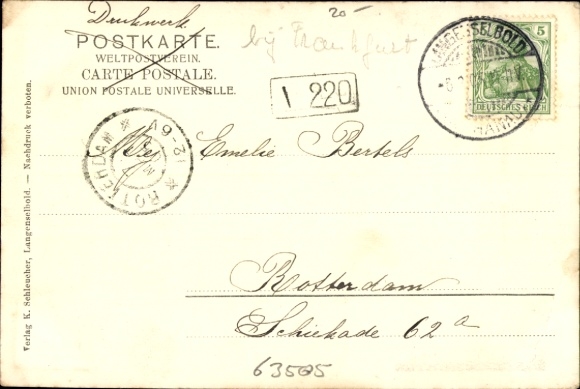 Postcard Langenselbold in Hesse, general view, district court, post office