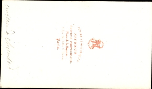 Visiting Card Countess of Chambord, Maria Theresa of Modena
