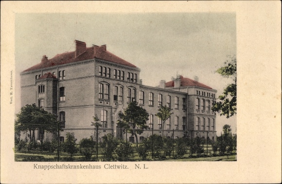 PC Klettwitz Schipkau Brandenburg, Miners&#39; Hospital, exterior view