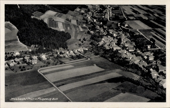 Postcard Mosbach Wutha Farnroda in Thuringia, aerial photograph, Gasthaus Klosterhof